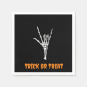 Serviette En Papier ASL Skeleton ILY Main - Trick ou Treat! (Devant)