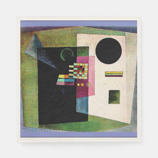 Serviette En Papier Asserting, abstract painting by Kandinsky, (Devant)