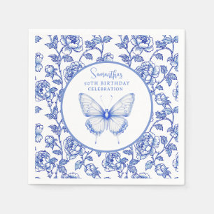 Serviette En Papier Assiette d'anniversaire papillon en chinoiserie