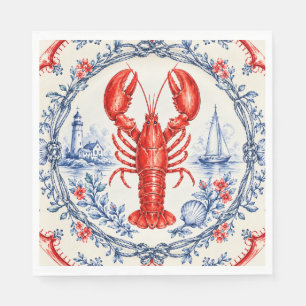Serviette En Papier Assiette de fête de fruits de mer de clambake naut