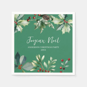 Serviette En Papier Assiette de fête de Noël rustique