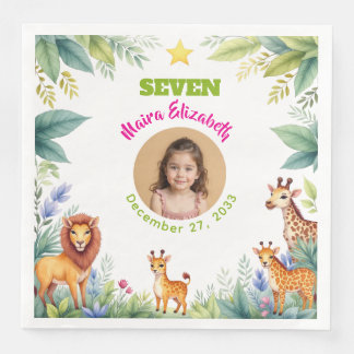 Serviette En Papier Assiette de photo de safari mignon moderne pour fê