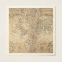 Assiette en carton Collection Vintage World Map Ba