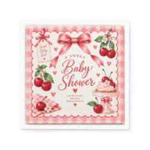 Assiette en papier Cherry on Top Baby Shower