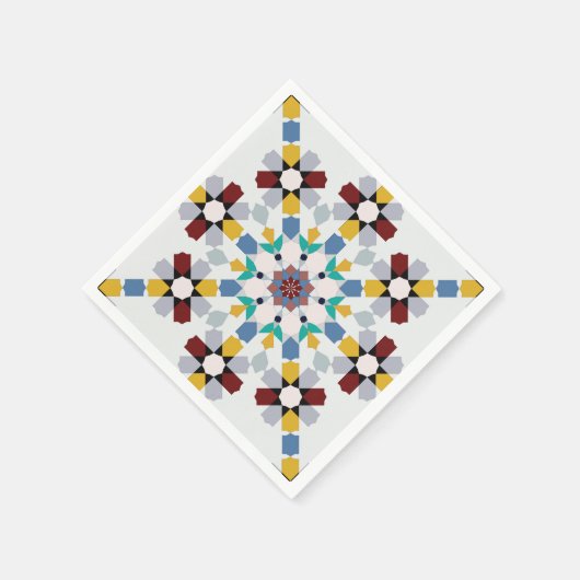 Serviette En Papier Assiettes En Carton Marocain Zelije ! Zell Marocai (Coin)