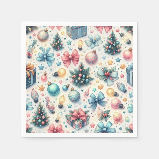 Serviette En Papier Assiettes en papier pour fêtes de fin d'année (Devant)