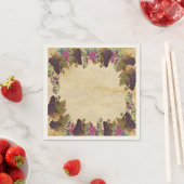 Serviette En Papier Assiettes en papier rustiques avec vignes de raisi (En situation)