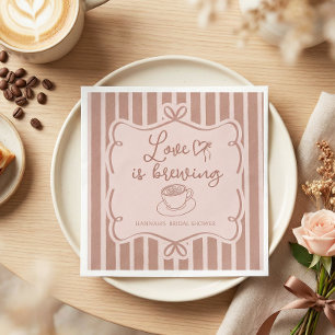 Serviette En Papier Assiettes pour Baby Shower "Love is Brewing Coffee