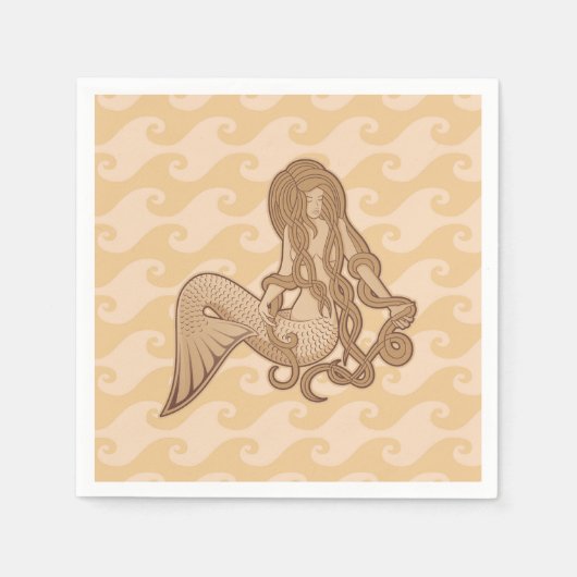 Serviette En Papier Assis Sirène (Devant)