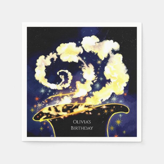 Serviette En Papier Assistant Baguette enchantée personnalisée Anniver (Devant)