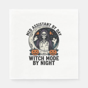 Serviette En Papier Assistant médical Sorcière d'Halloween Gravure Vin