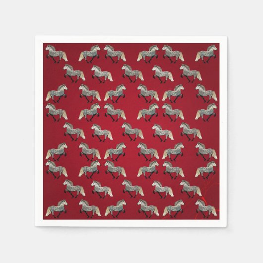 Serviette En Papier Astrid en rouge (Devant)
