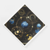 Serviette En Papier Astrologie céleste en velours noir (Coin)