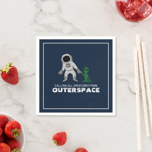 Serviette En Papier Astronaut & Alien, Espace extérieur (En situation)