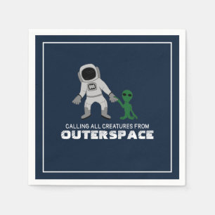 Serviette En Papier Astronaut & Alien, Espace extérieur
