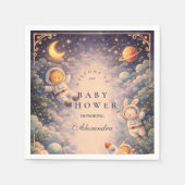 Serviette En Papier Astronaut Animals Space Baby Shower (Devant)