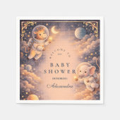 Serviette En Papier Astronaut Animals Space Baby Shower (Devant)