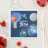 Serviette En Papier Astronaut dans l'espace Galaxie Thème Anniversaire (En situation)