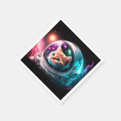 Serviette En Papier Astronaut de chat spatial drôle Kitty Galaxy Unive (Coin)