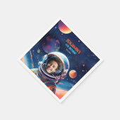 Serviette En Papier Astronaut Deep Space Sky Planets Photo Birthday (Coin)