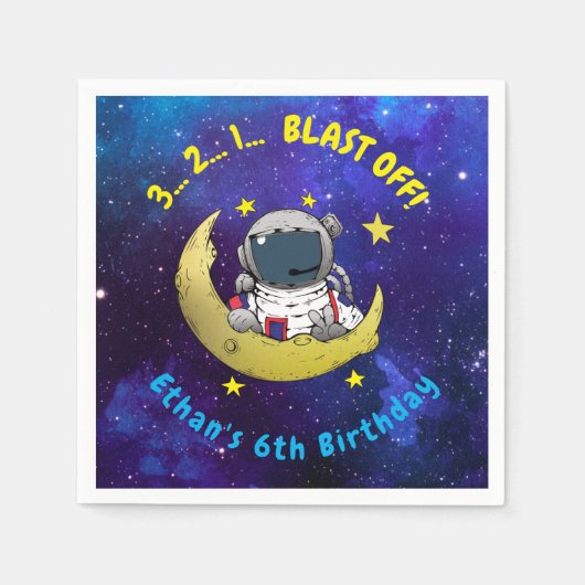 Serviette En Papier Astronaut & Lune (Devant)