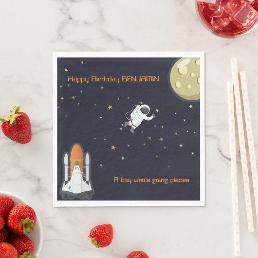Serviette En Papier Astronaut Moon Rocket Kids Solaire Système Papier (En situation)