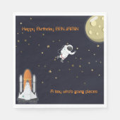 Serviette En Papier Astronaut Moon Rocket Kids Solaire Système Papier  (Devant)
