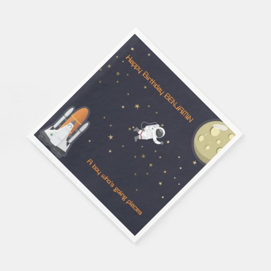 Serviette En Papier Astronaut Moon Rocket Kids Solaire Système Papier  (Coin)