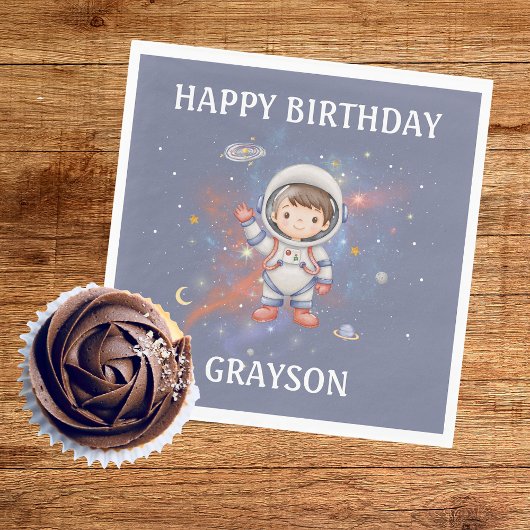 Serviette En Papier Astronaut Outer Space Girl Birthday