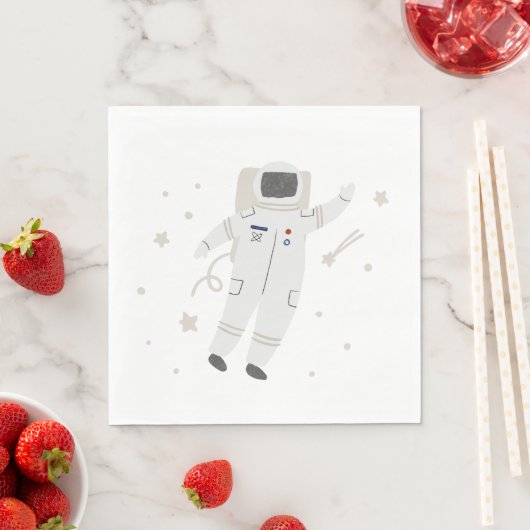 Serviette En Papier Astronaut & Stars Space Anniversaire (En situation)