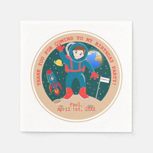 Serviette En Papier Astronaute (Devant)