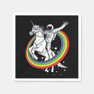 Serviette En Papier Astronaute chevauchant une licorne