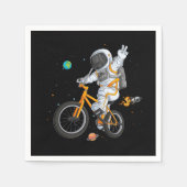 Serviette En Papier astronaute en combinaison spatiale faisant du vélo (Devant)