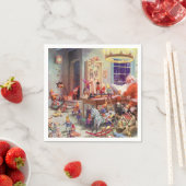 Serviette En Papier Atelier de Santas (En situation)