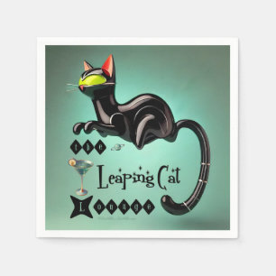 Serviette En Papier Atomique Futuriste Le Leaping Cat Lounge