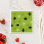 Serviette En Papier Atomique Green Starbursts Papier Cocktail Napkins (En situation)