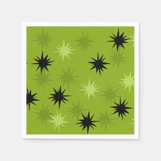 Serviette En Papier Atomique Green Starbursts Papier Cocktail Napkins (Devant)