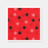 Serviette En Papier Atomique Red Starbursts Papier Cocktail Napkins (Devant)