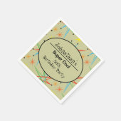 Serviette En Papier Atomique Starburst Retro Multicolore Personnalisé (Coin)