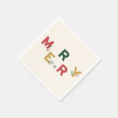 Serviette En Papier Attaché avec Joyeux Noël (Coin)