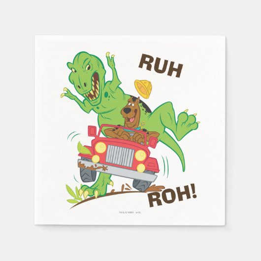 Serviette En Papier Attaque Scooby Doo T-Rex (Devant)