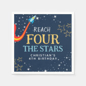Serviette En Papier Atteindre Quatre L'Espace Stars Anniversaire (Devant)