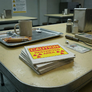 Serviette En Papier Attention Zone Restreinte Avertissement de Risque 