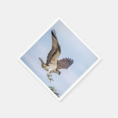 Serviette En Papier Atterrissage du balbuzard pêcheur dans le nid (Coin)