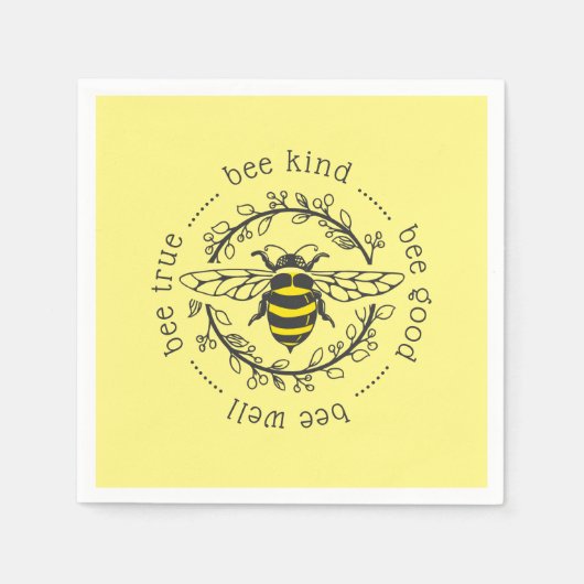 Serviette En Papier Attitudes des abeilles (Devant)