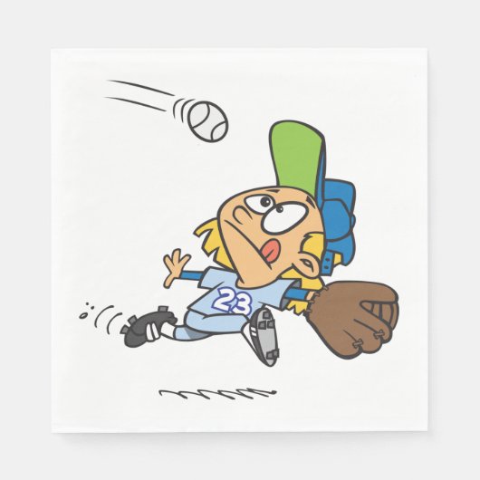 Serviette En Papier Attraper Un Baseball (Devant)