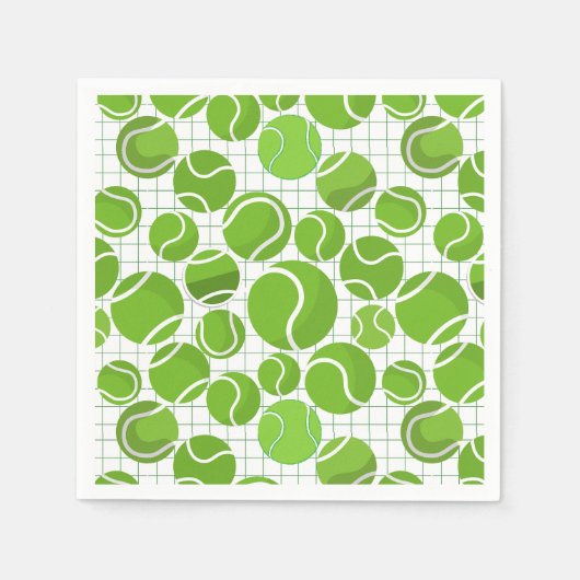 Serviette En Papier Attrapez le Motif de Tennis Balls (Devant)