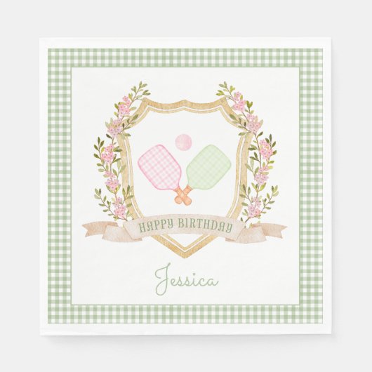 Serviette En Papier Attrapons la Cour | Pickle Pickle Ball Anniversair (Devant)