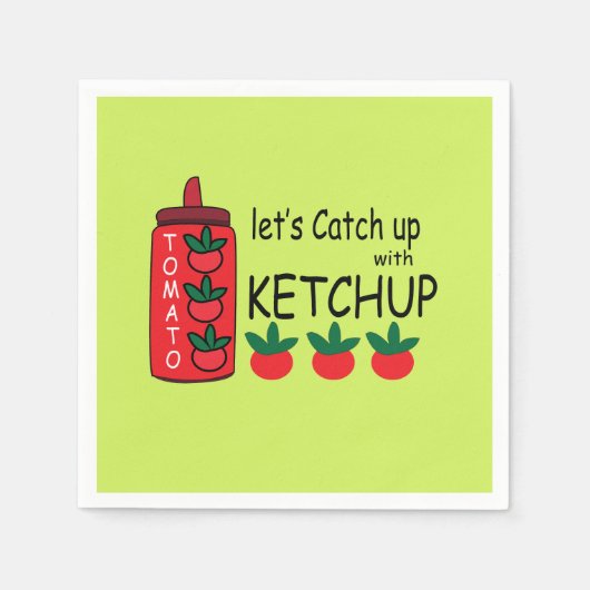 Serviette En Papier Attrapons-nous avec Ketchup Party (Devant)