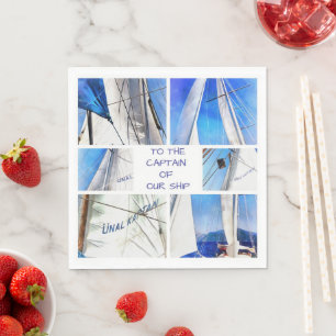 Serviette En Papier Au capitaine de notre voile artistique blanche de